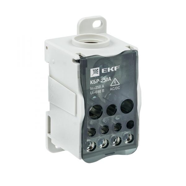 Блок распределительный (КРОСС) крепеж на монтажную панель и DIN рейку  КБР-250 A EKF