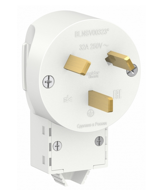 Вилка силовая Schneider Electric BLANCA, скрытая установка, 2Р+N, 32А, 250В, белая  BLNSV003231