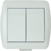 Lezard  Nata  Белый Выключатель 2-клавишный открытая установка  (879328) 710-0200-101