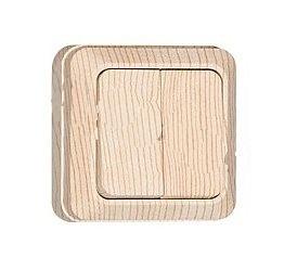 UNIVersal  Олимп Сосна Выключатель 2 клавишный 10А, 220В (еврослот) ОП 5560834